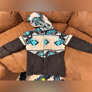 The North Face Blue and Cream Hooded Jacket